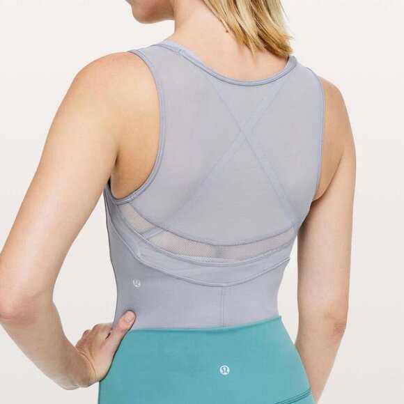 Lululemon Seek The Heat Bodysuit‎ Size 4 LCSN Lilac Stone Color Everlux - Picture 1 of 9
